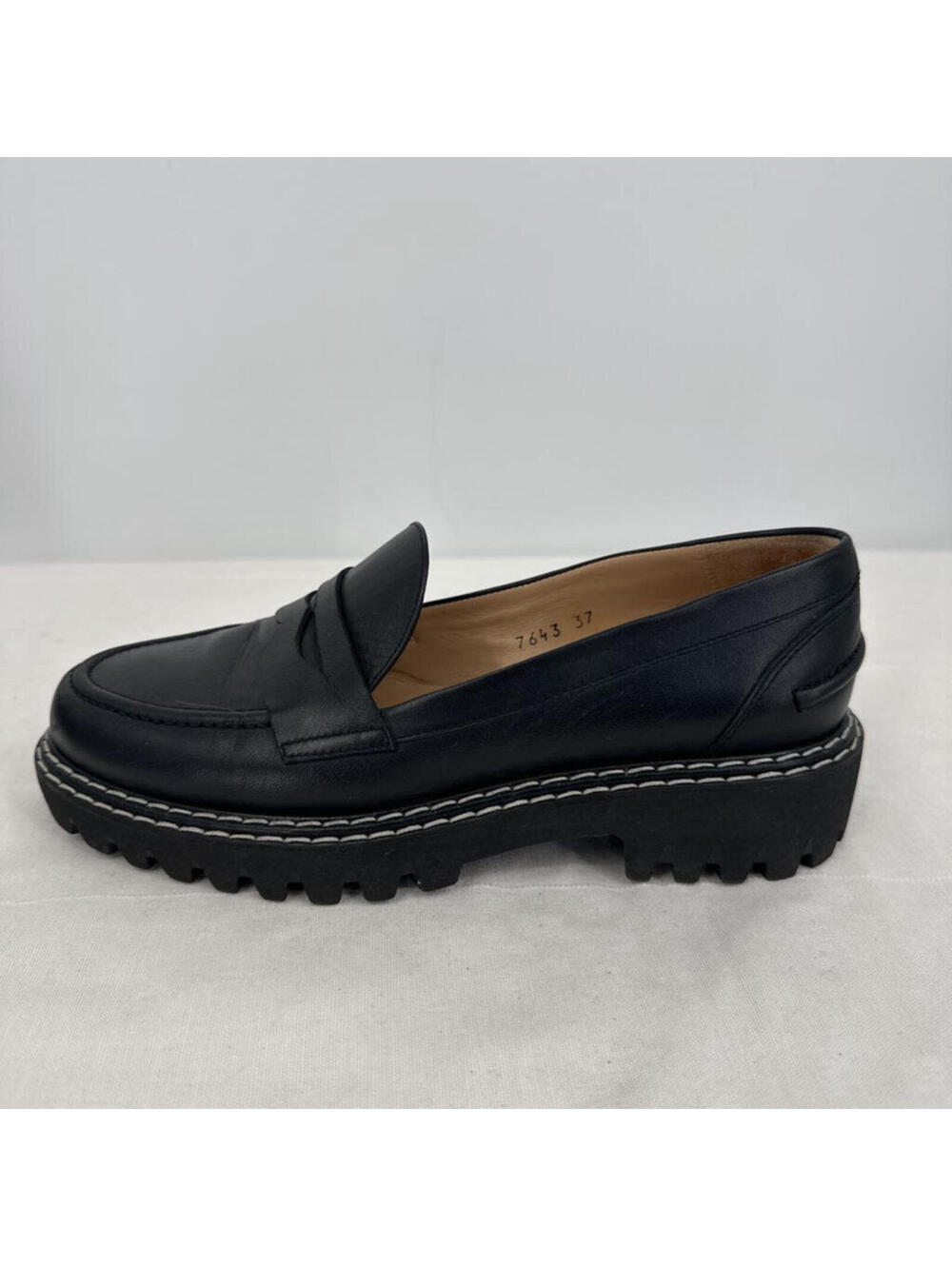 Women's Jon Josef Chunky Lug Sole Penny Loafers Black Shoes 37/7-7.5